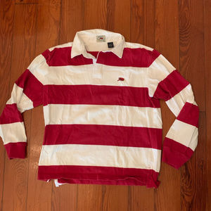Mens Crawfish Rugby Shirt  Red/White Striped Cajun